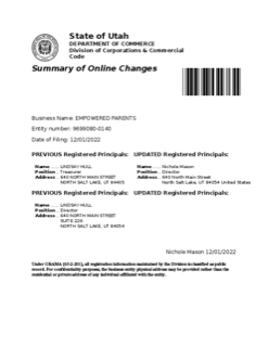 First page of the held copy