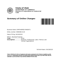 First page of the held copy